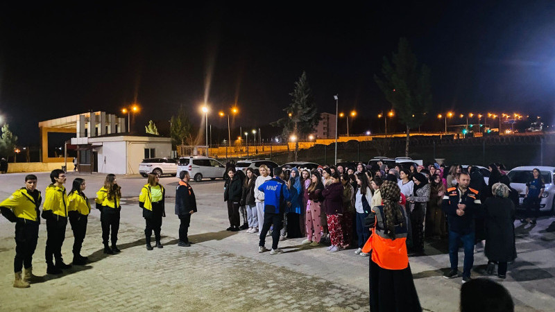 YURTLARDA DEPREM TATBİKATI