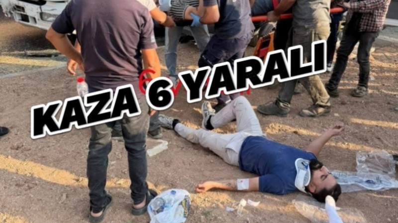 ÇÖP KAVŞAĞINDA KAZA : 6 YARALI
