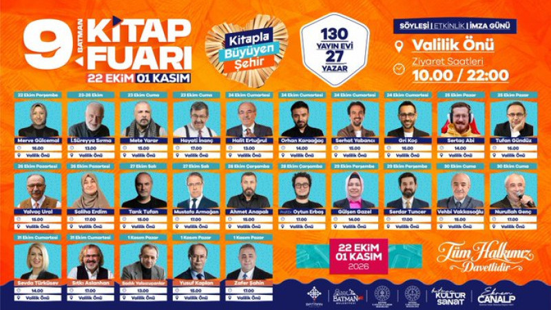 9. BATMAN KİTAP FUARI 22 EKİM’DE KAPILARINI AÇIYOR