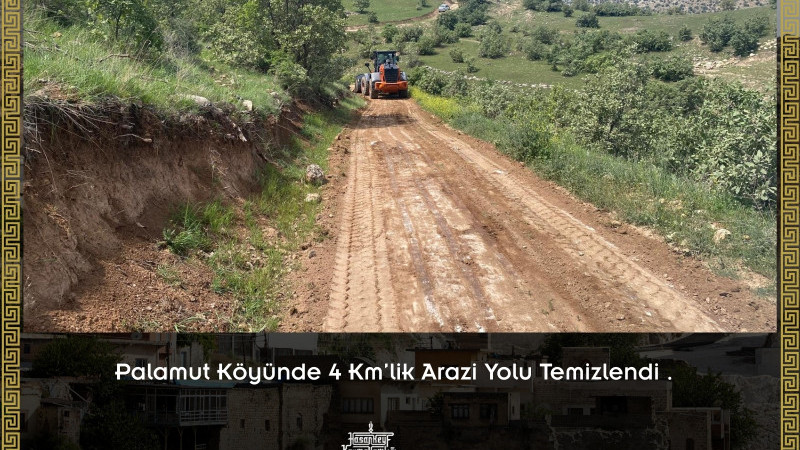 PALAMUT KÖYÜNE 4 KM’LİK ARAZİ YOLU TEMİZLEME ÇALIŞMASI YAPILDI