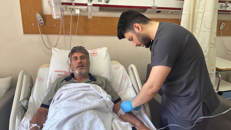 Tarla sürerken kaza geçiren vatandaş başarıyla tedavi edildi