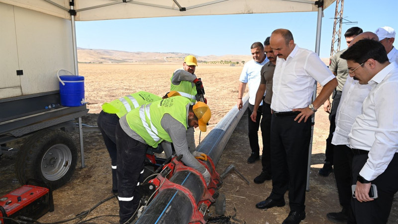 Yeni yerleşim alanları için yapılan içme suyu hattı incelendi