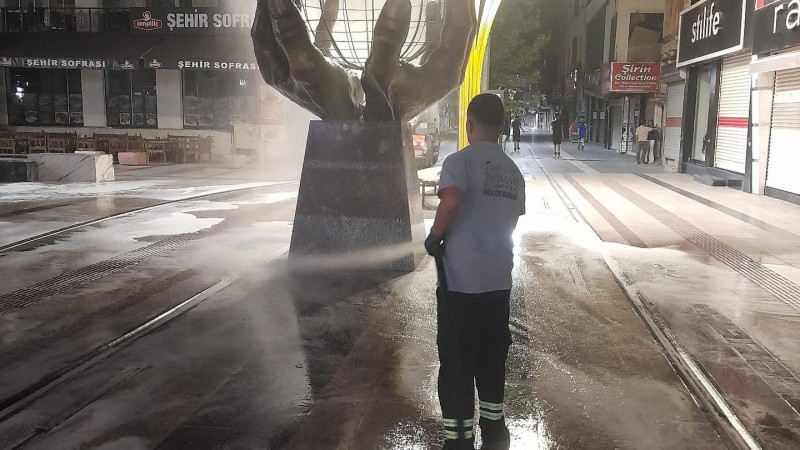 Hasankeyf Sokağı ve Gülistan Caddesi köpüklü su ile yıkandı
