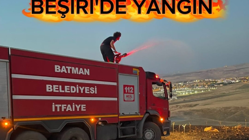 BEŞİRİ'DE 100 DÖMÜMLÜK ANIZ YANGINI
